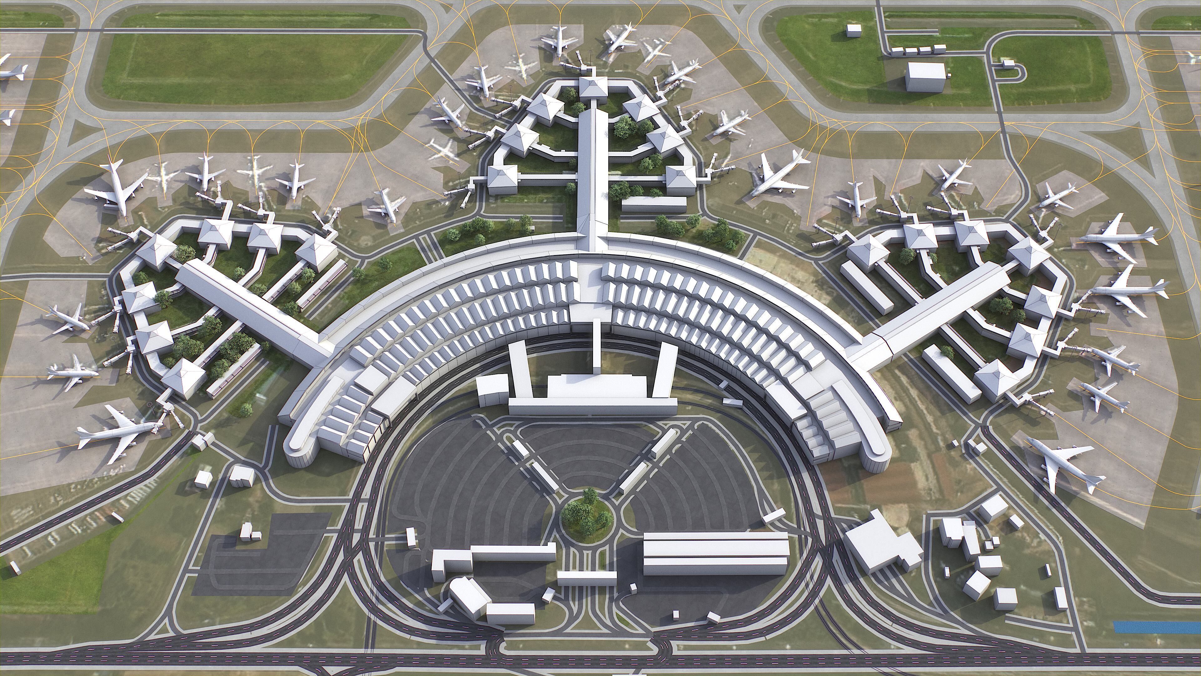 Jakarta - Soekarno Hatta - 3D Airport Model Low-poly 3D model_11