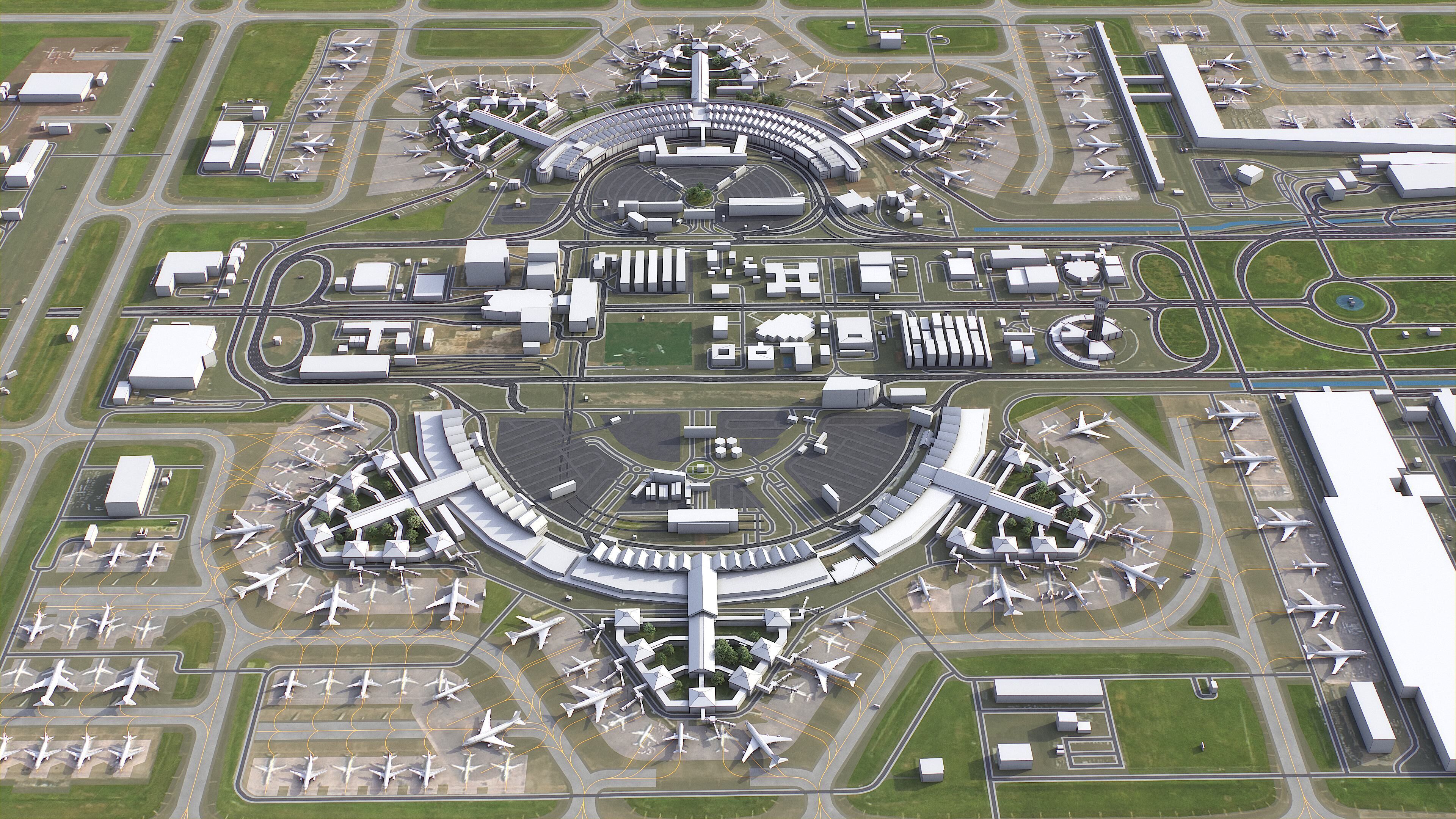 Jakarta - Soekarno Hatta - 3D Airport Model Low-poly 3D model_9