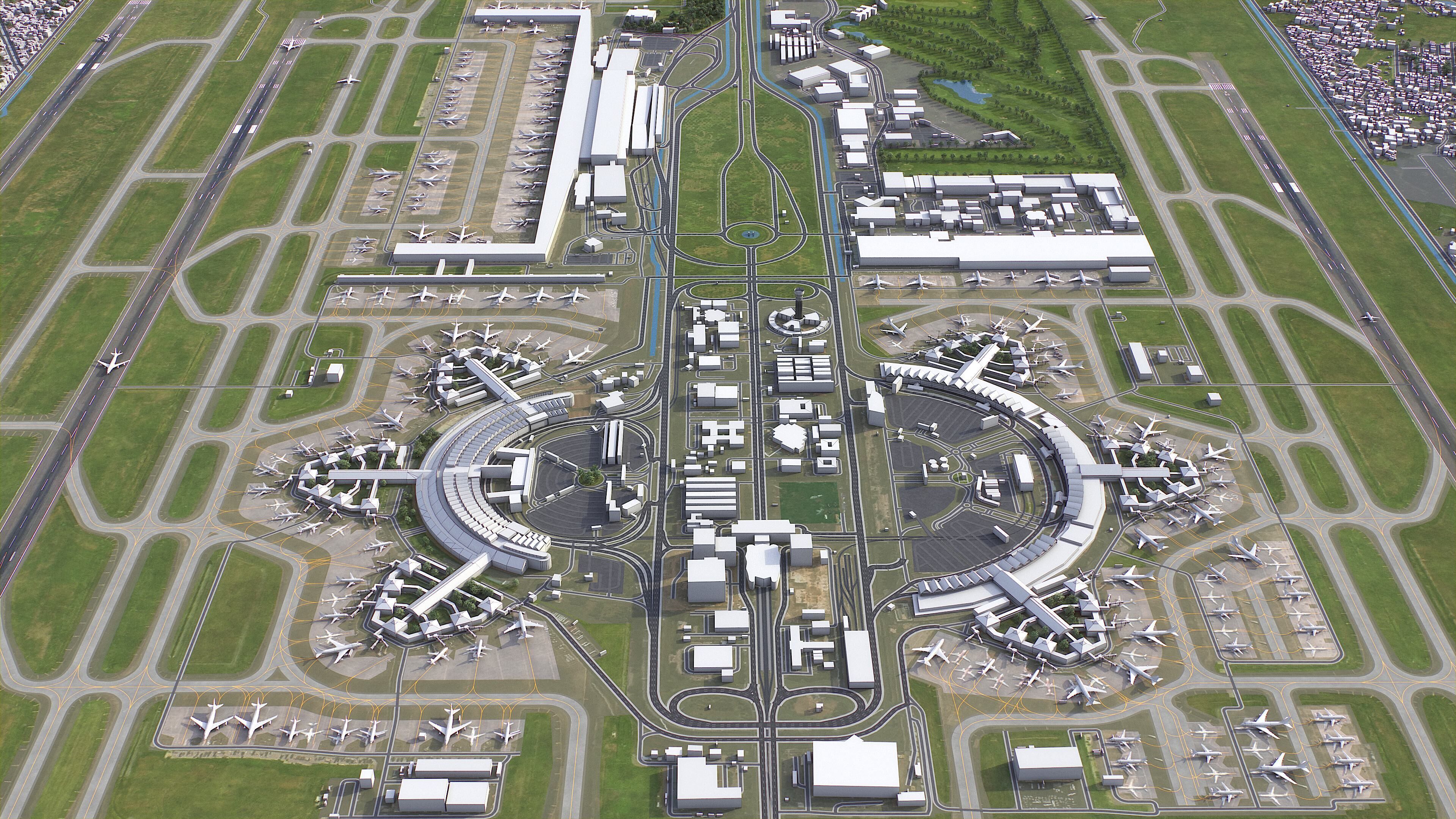 Jakarta - Soekarno Hatta - 3D Airport Model Low-poly 3D model_2