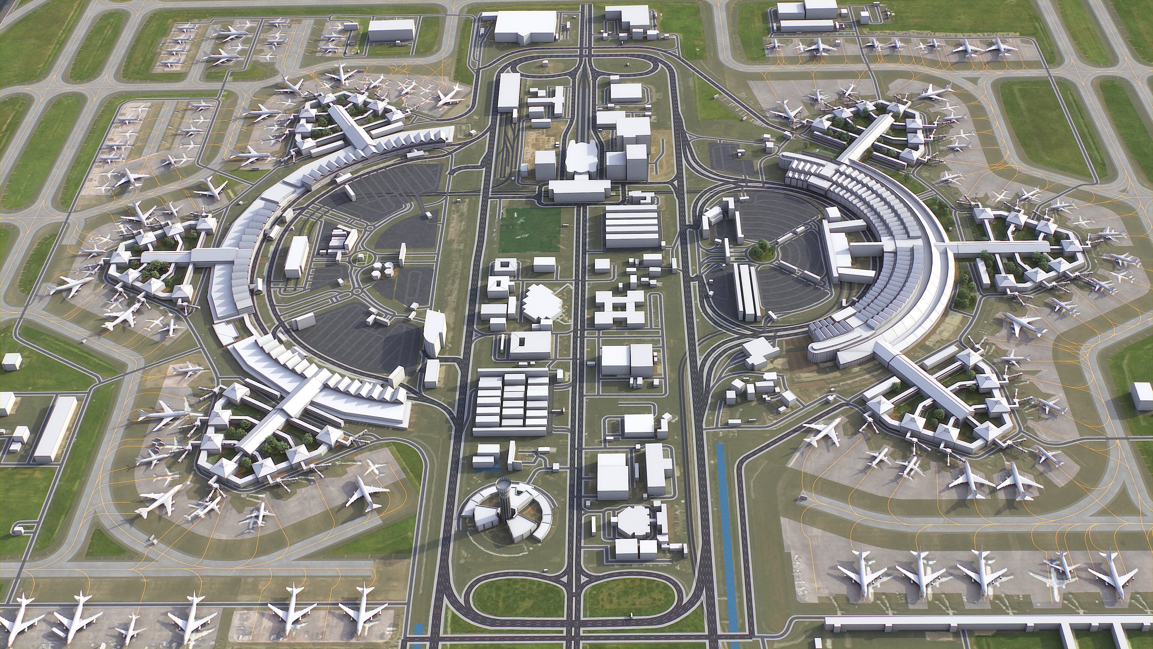 Jakarta - Soekarno Hatta - 3D Airport Model Low-poly 3D model_12