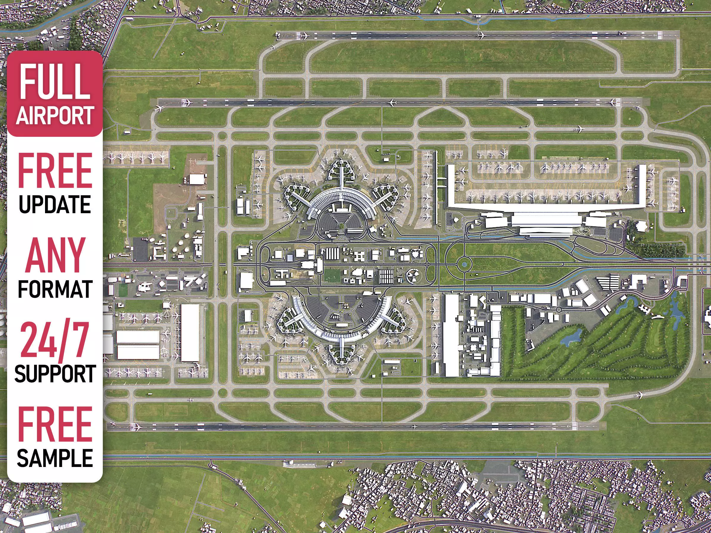 Jakarta - Soekarno Hatta - 3D Airport Model Low-poly 3D model_0