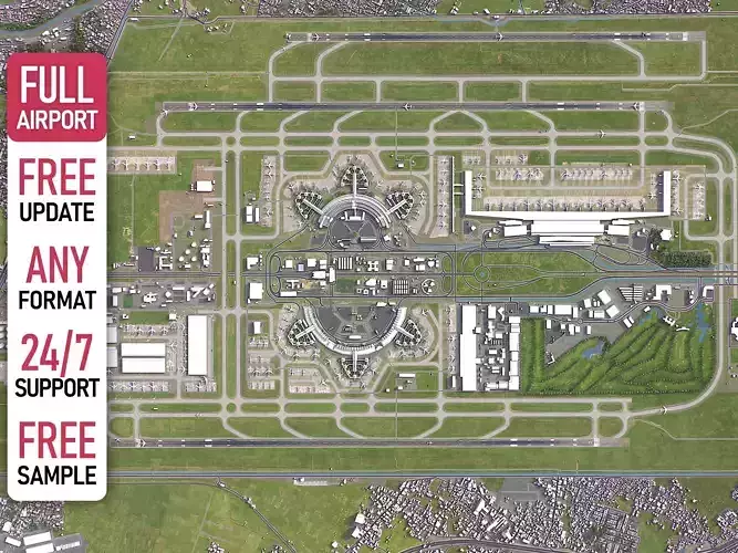 Jakarta - Soekarno Hatta - 3D Airport Model Low-poly 3D model