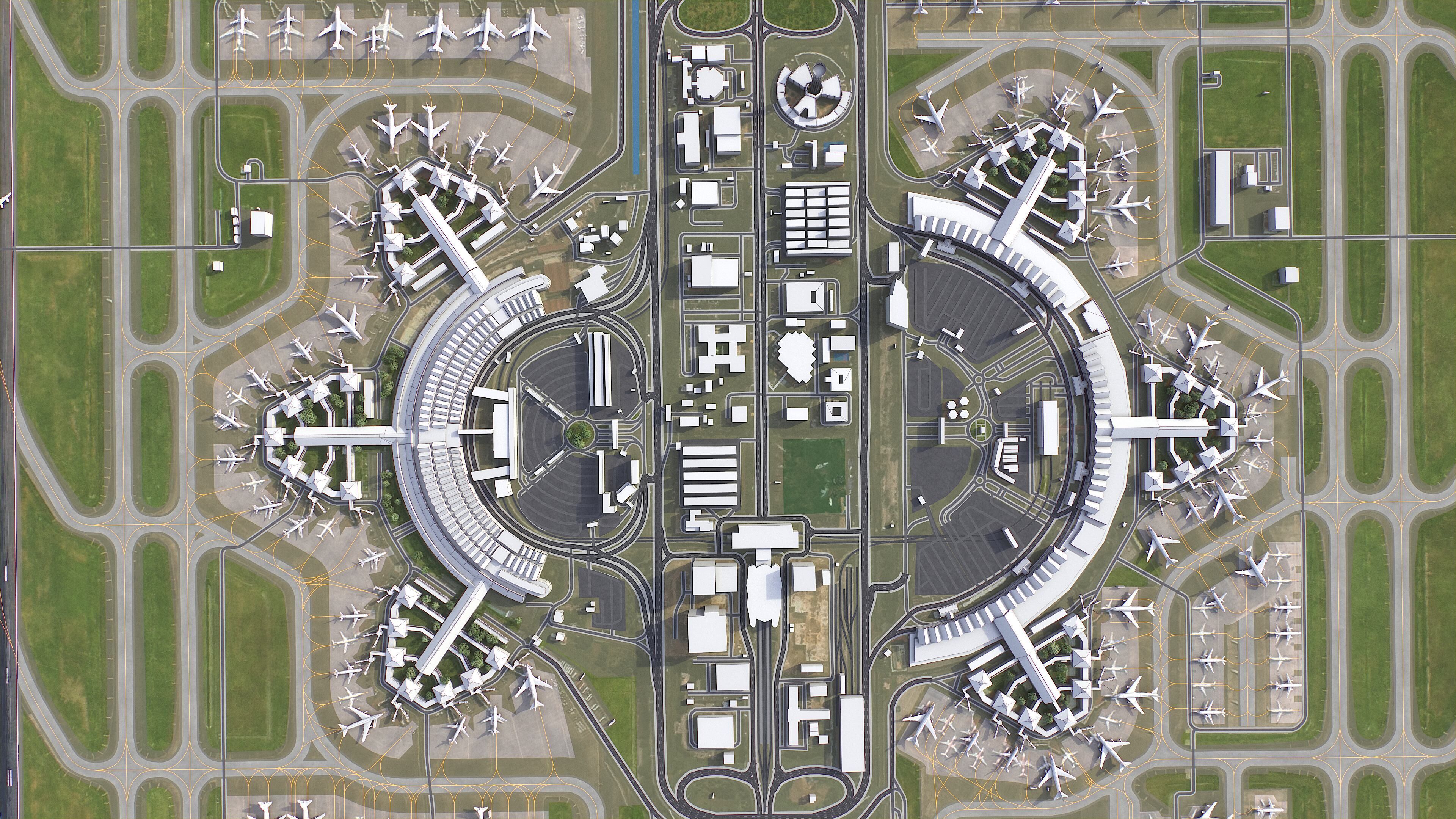 Jakarta - Soekarno Hatta - 3D Airport Model Low-poly 3D model_7