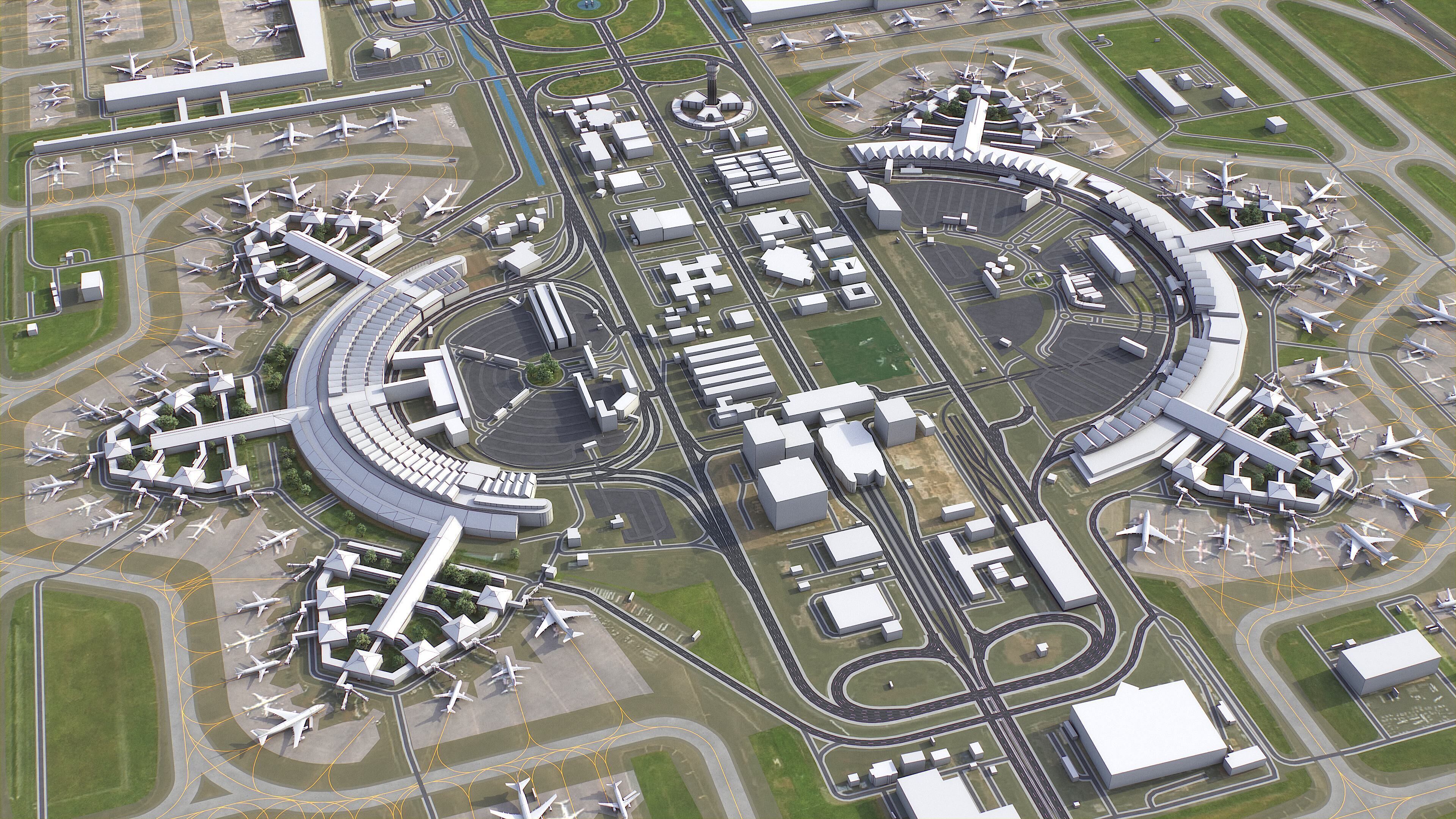 Jakarta - Soekarno Hatta - 3D Airport Model Low-poly 3D model_10