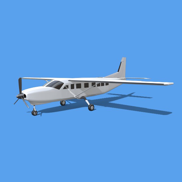 Cessna grand caravan propeller airplane 3D model_5