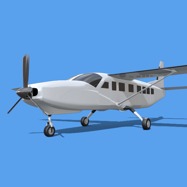 Cessna grand caravan propeller airplane 3D model_4