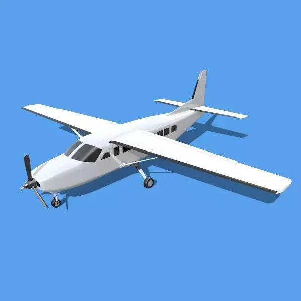 Cessna grand caravan propeller airplane 3D model_0