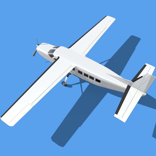 Cessna grand caravan propeller airplane 3D model_1
