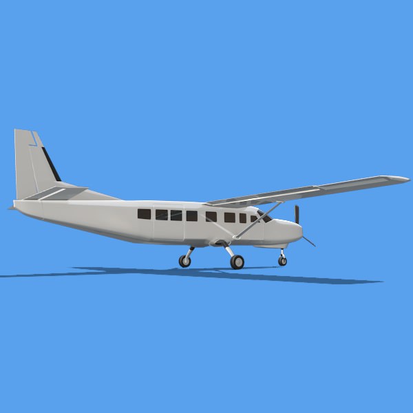 Cessna grand caravan propeller airplane 3D model_3
