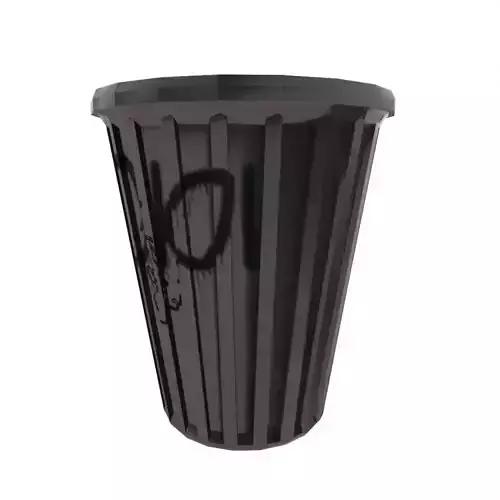 Trashcan trash can with graffiti