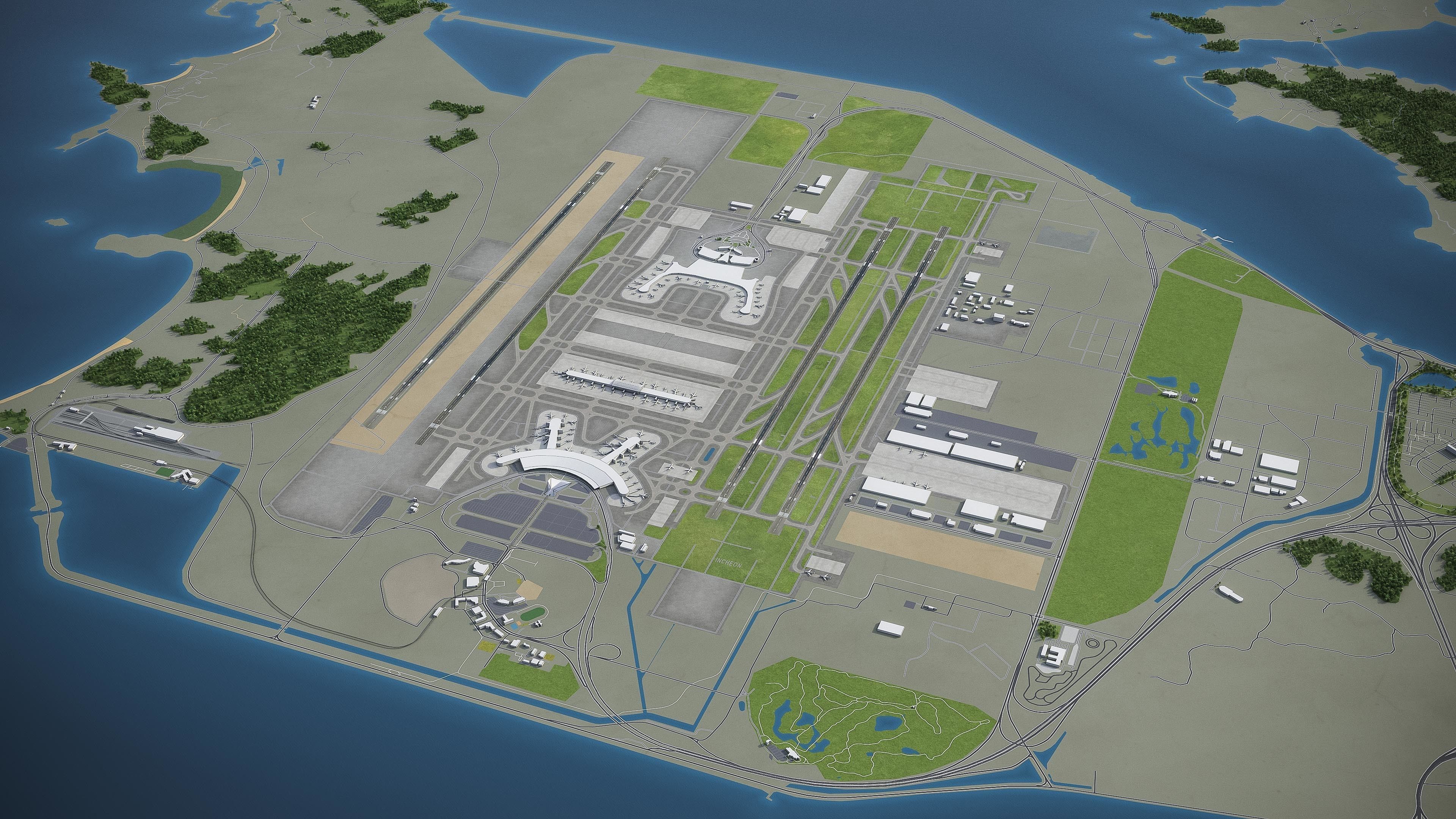 Seoul Incheon Airport Low-poly 3D model_7