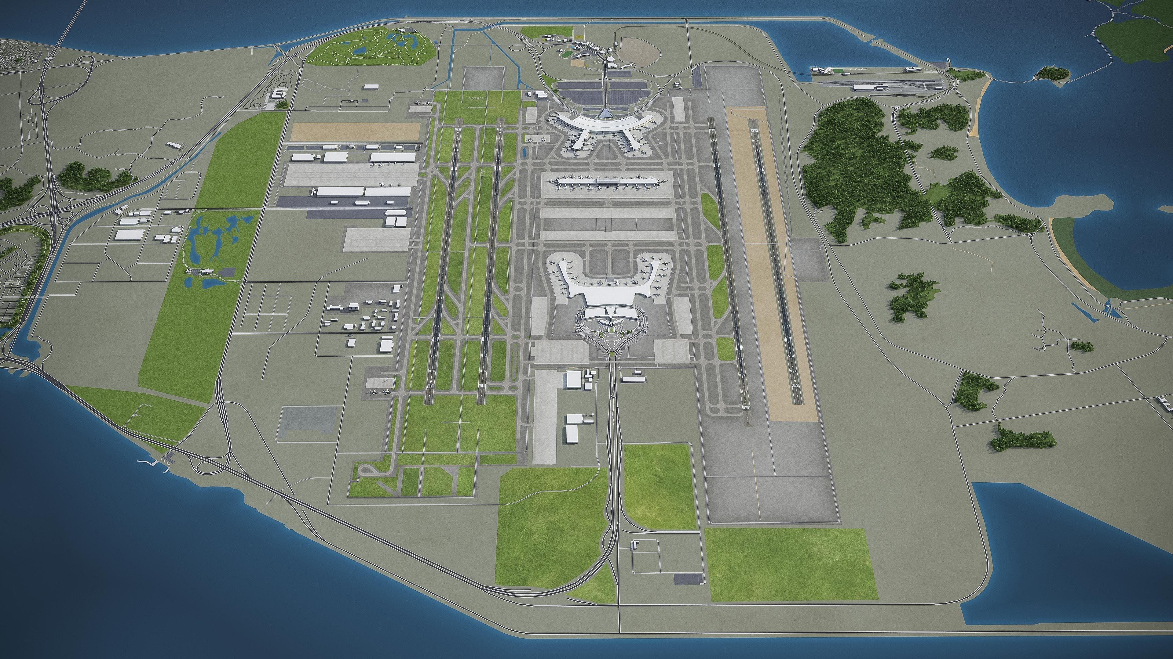 Seoul Incheon Airport Low-poly 3D model_4