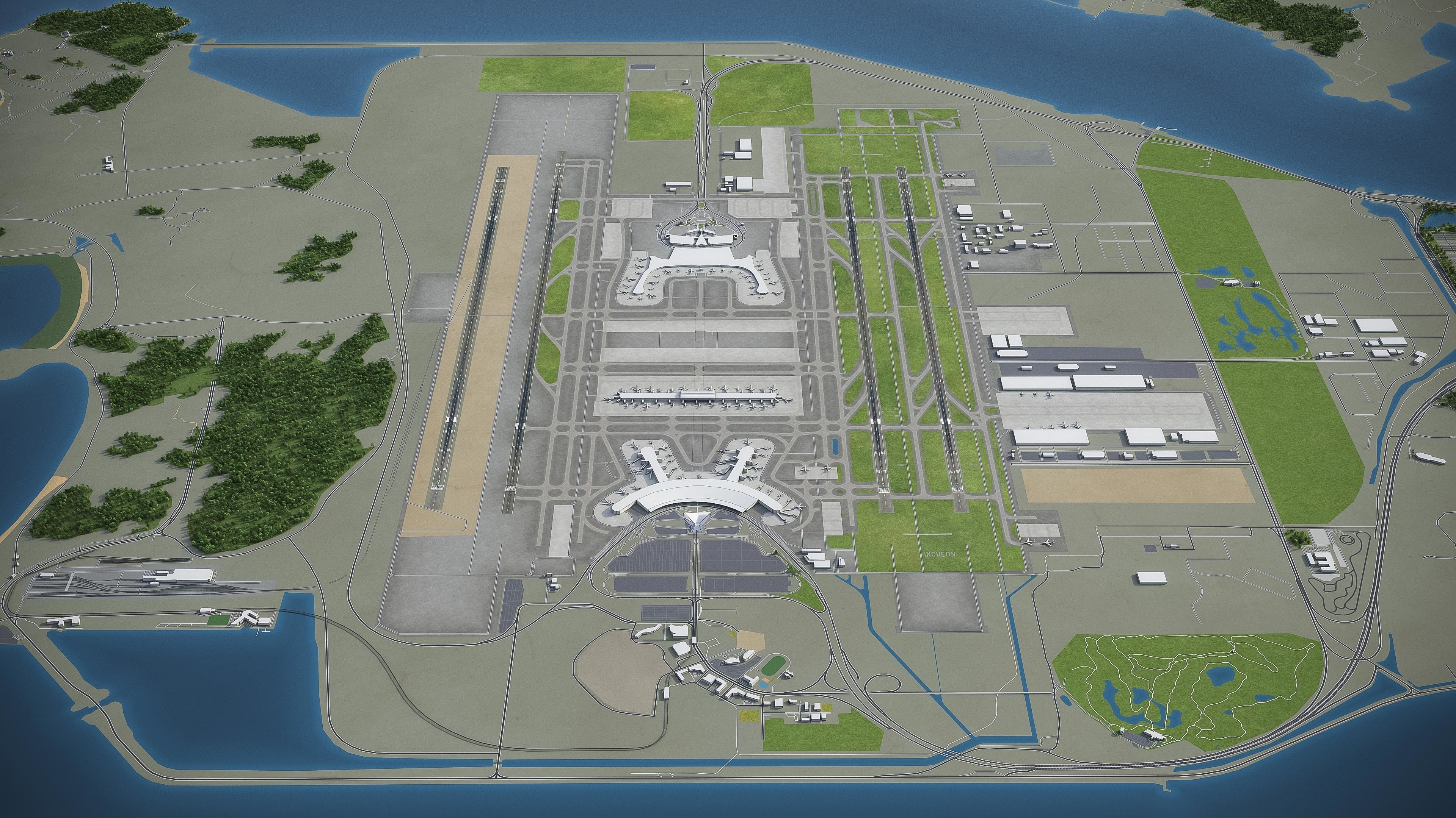 Seoul Incheon Airport Low-poly 3D model_1
