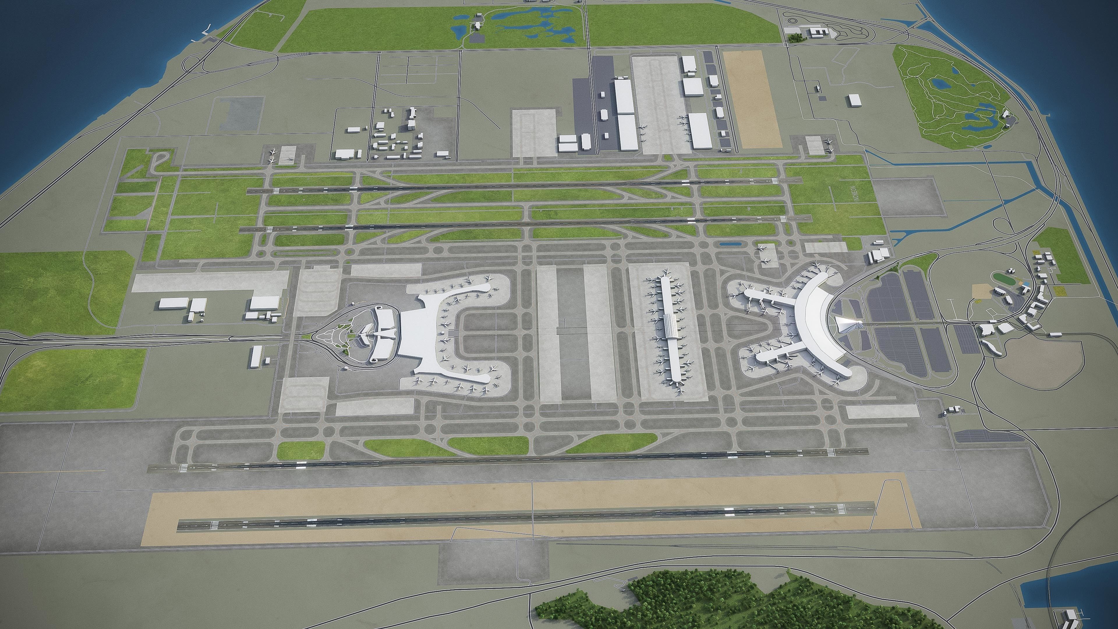 Seoul Incheon Airport Low-poly 3D model_3
