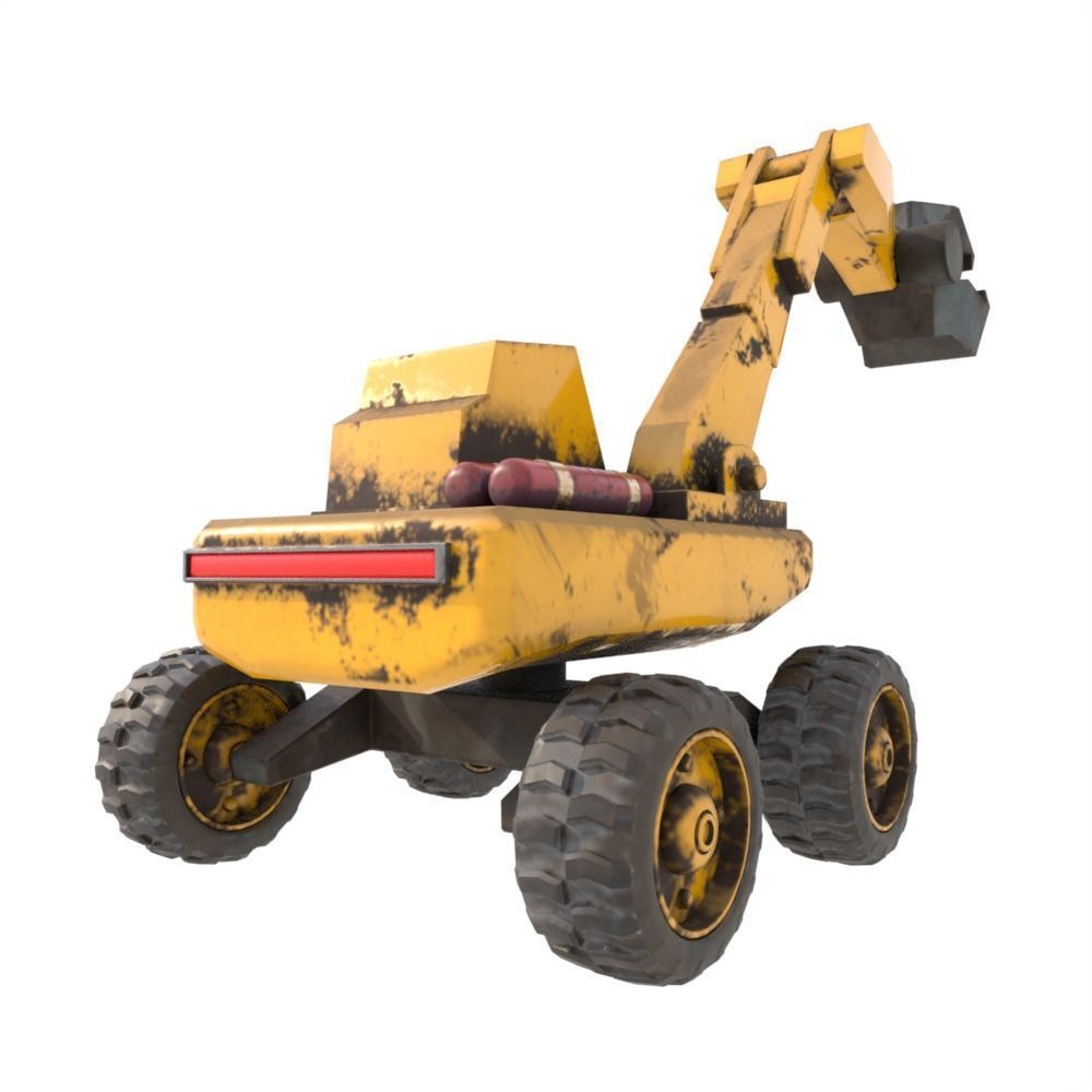 Rigged Excavator 3D model_1