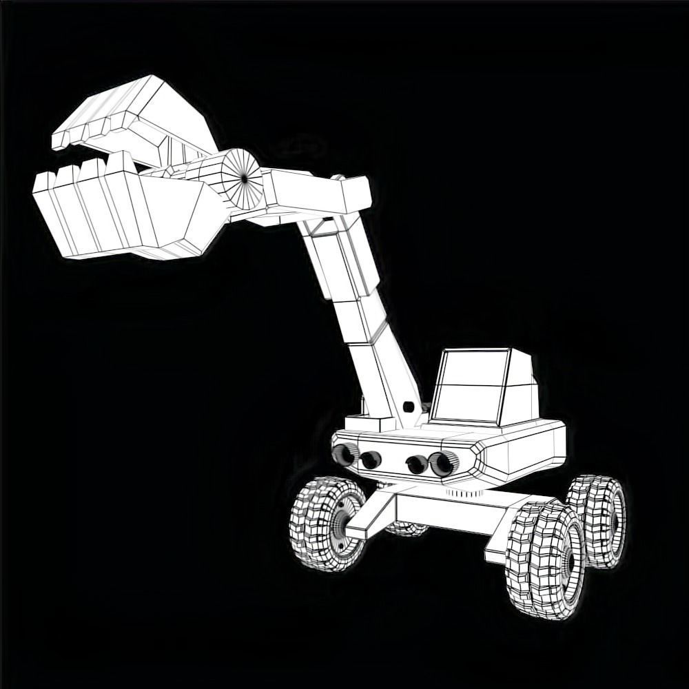 Rigged Excavator 3D model_3