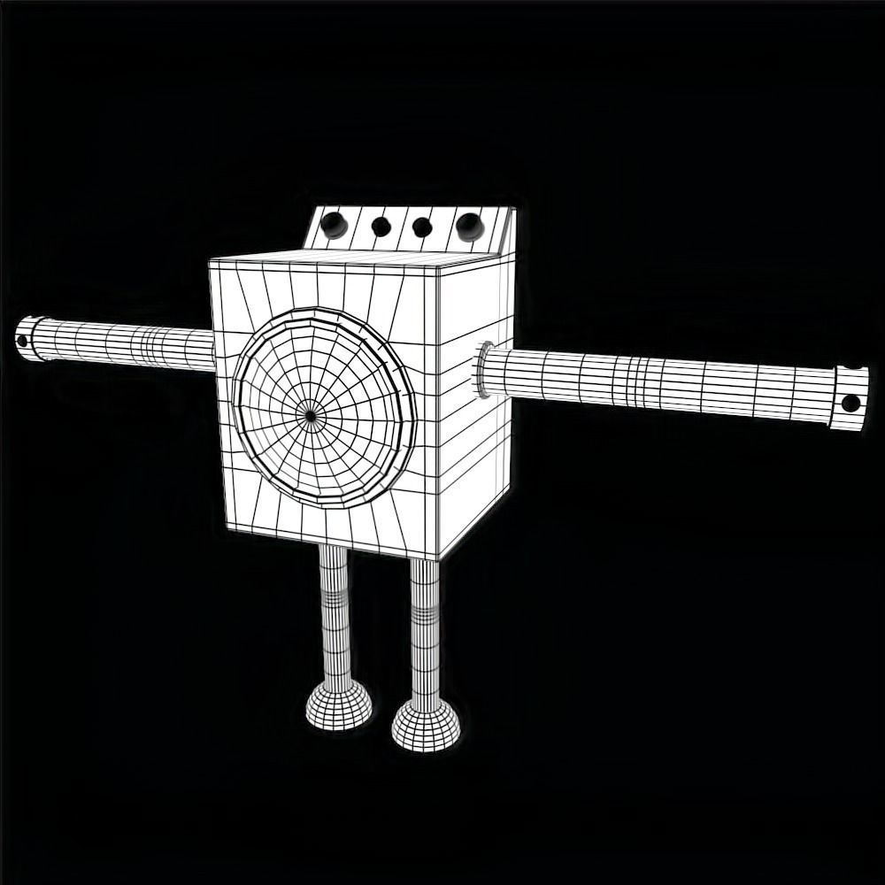 Rigged Washing Machine Robot 3D model_5