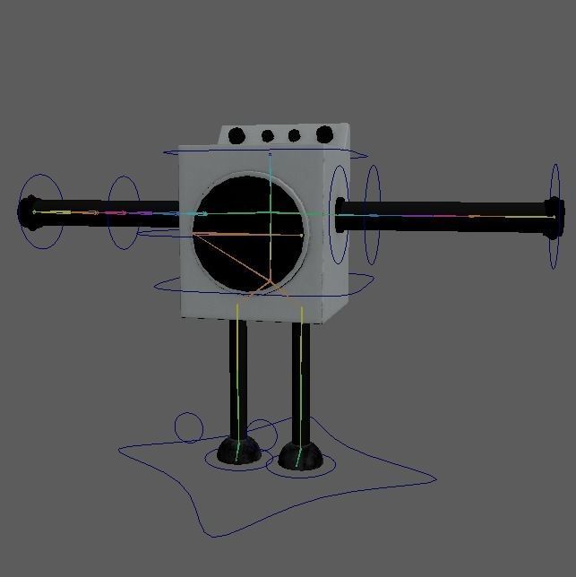 Rigged Washing Machine Robot 3D model_6