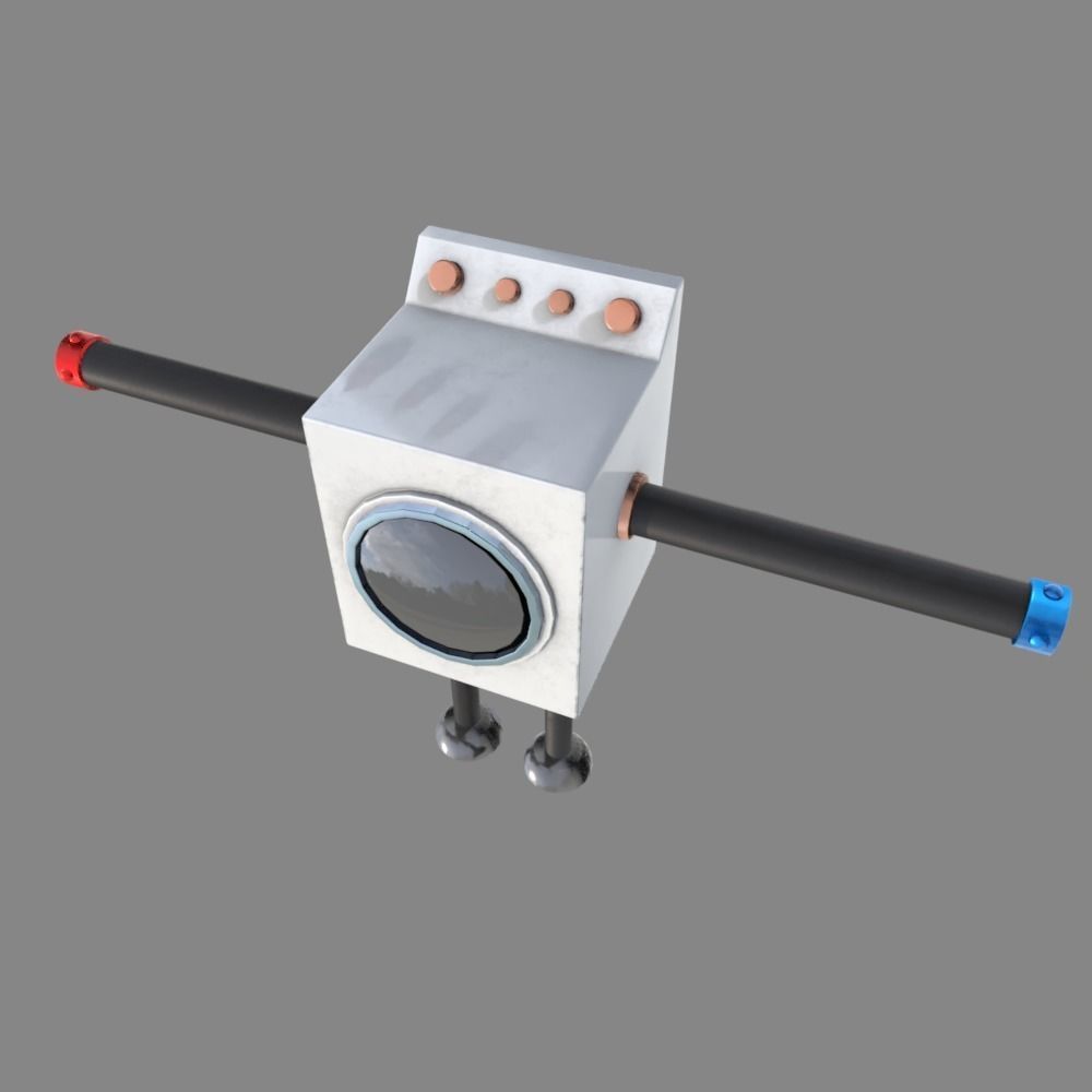 Rigged Washing Machine Robot 3D model_7
