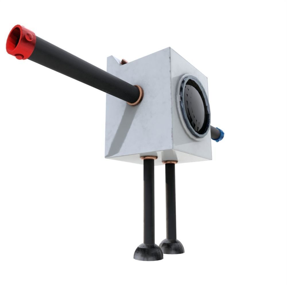 Rigged Washing Machine Robot 3D model_4