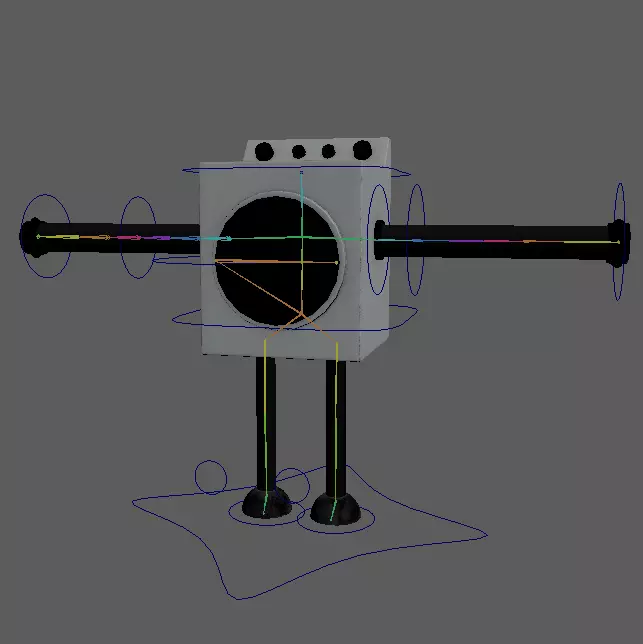 Rigged Washing Machine Robot 3D model_2