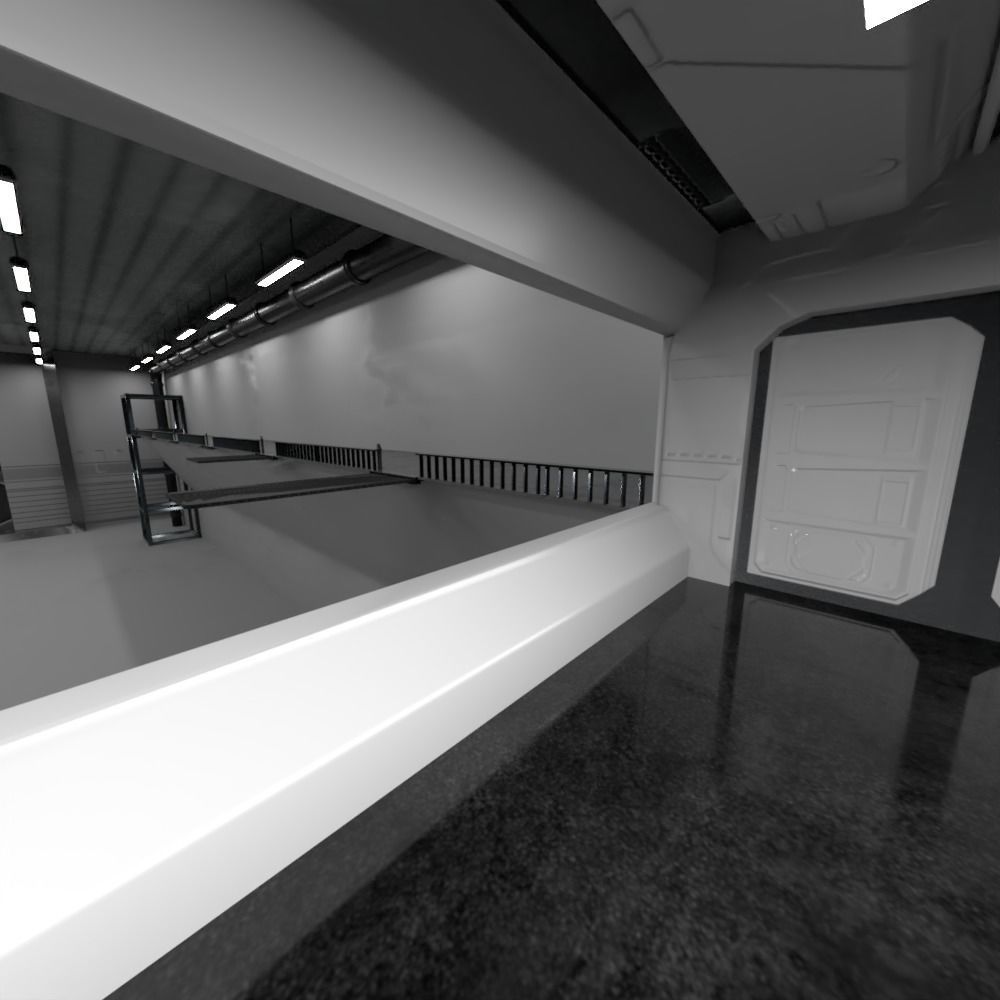 Sci fi Hangar 3D model_3