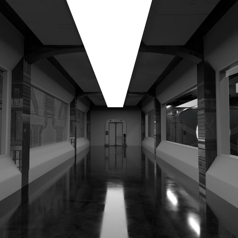 Sci fi Hangar 3D model_1