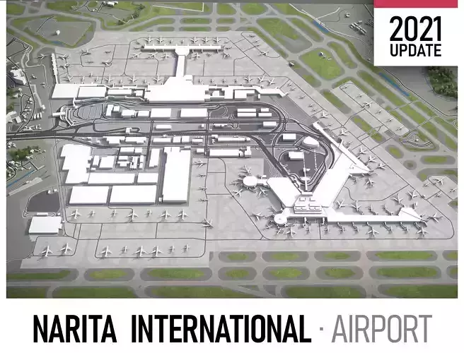 Narita Airport  Low-poly 3D model