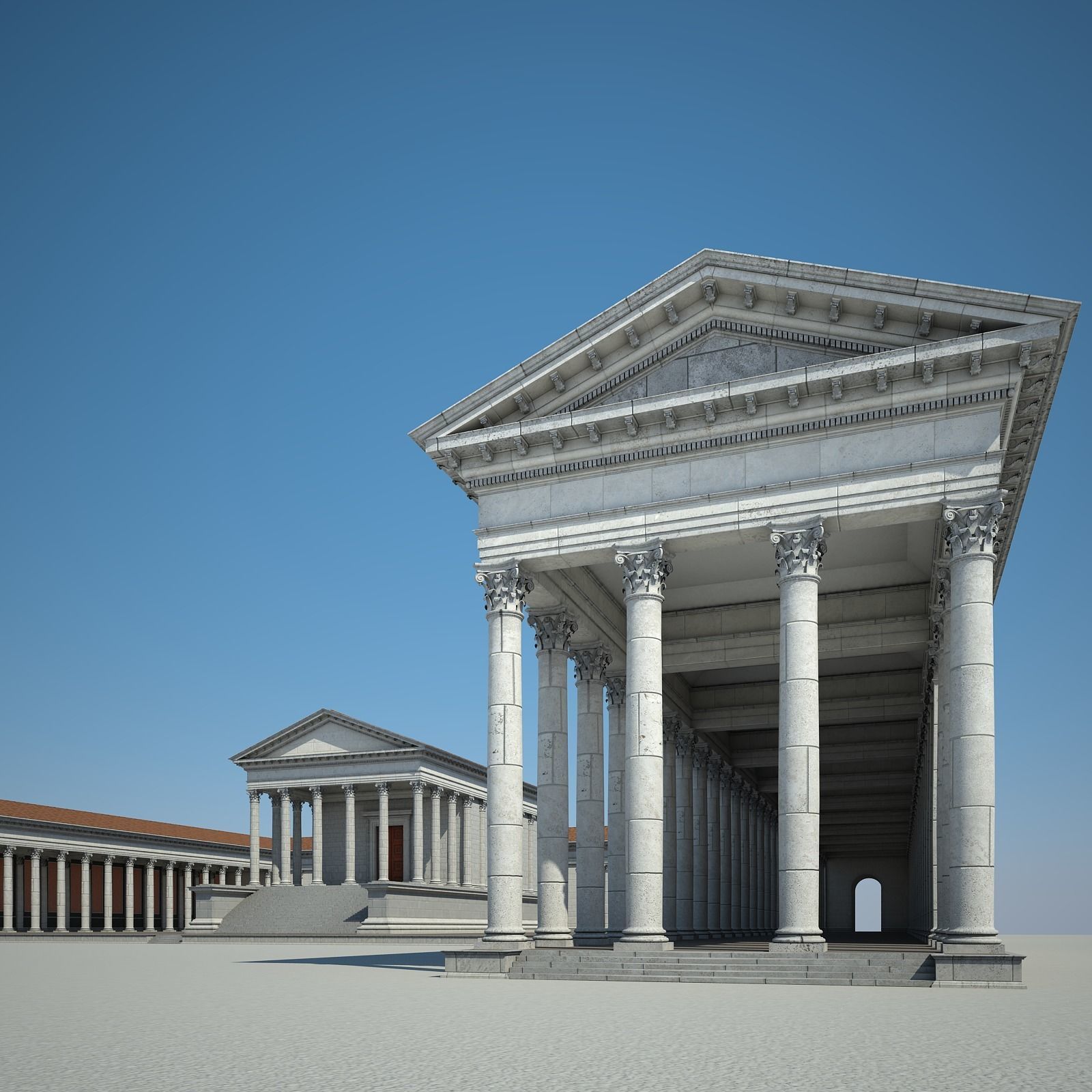 Roman Temple 3D model_7
