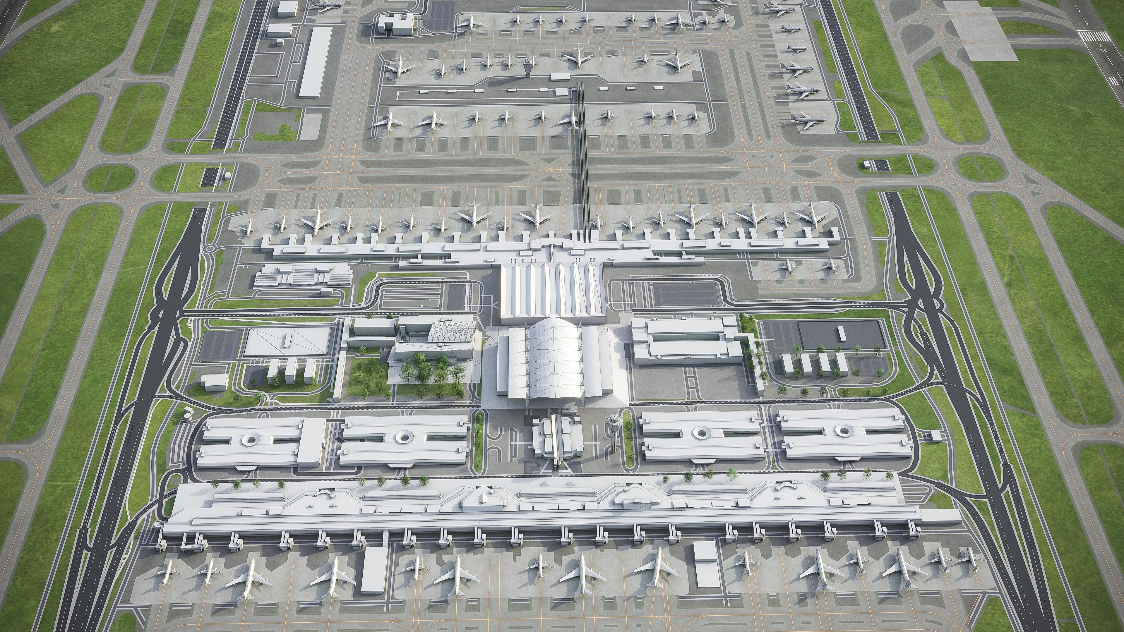 Munich Airport Low-poly 3D model_2