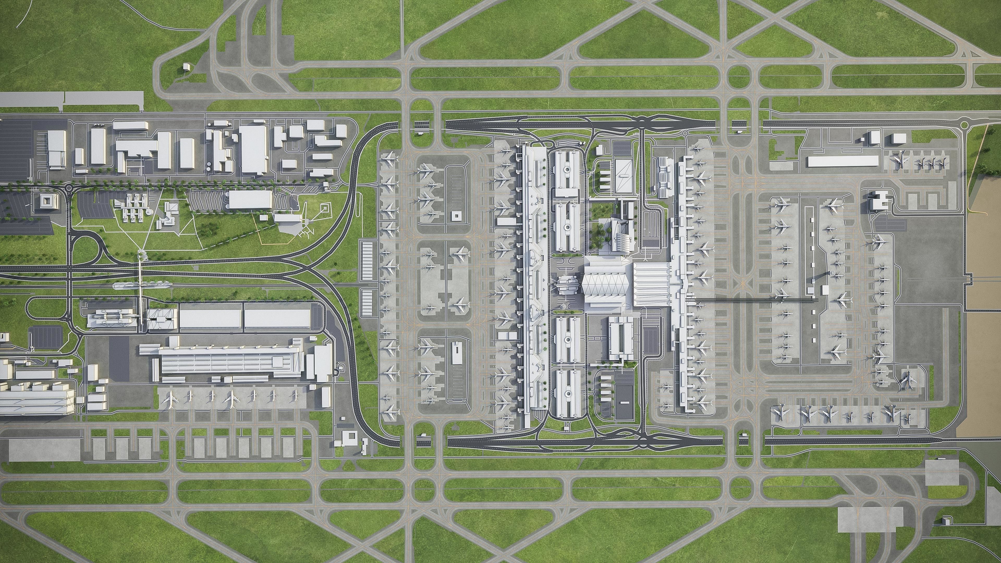 Munich Airport Low-poly 3D model_10