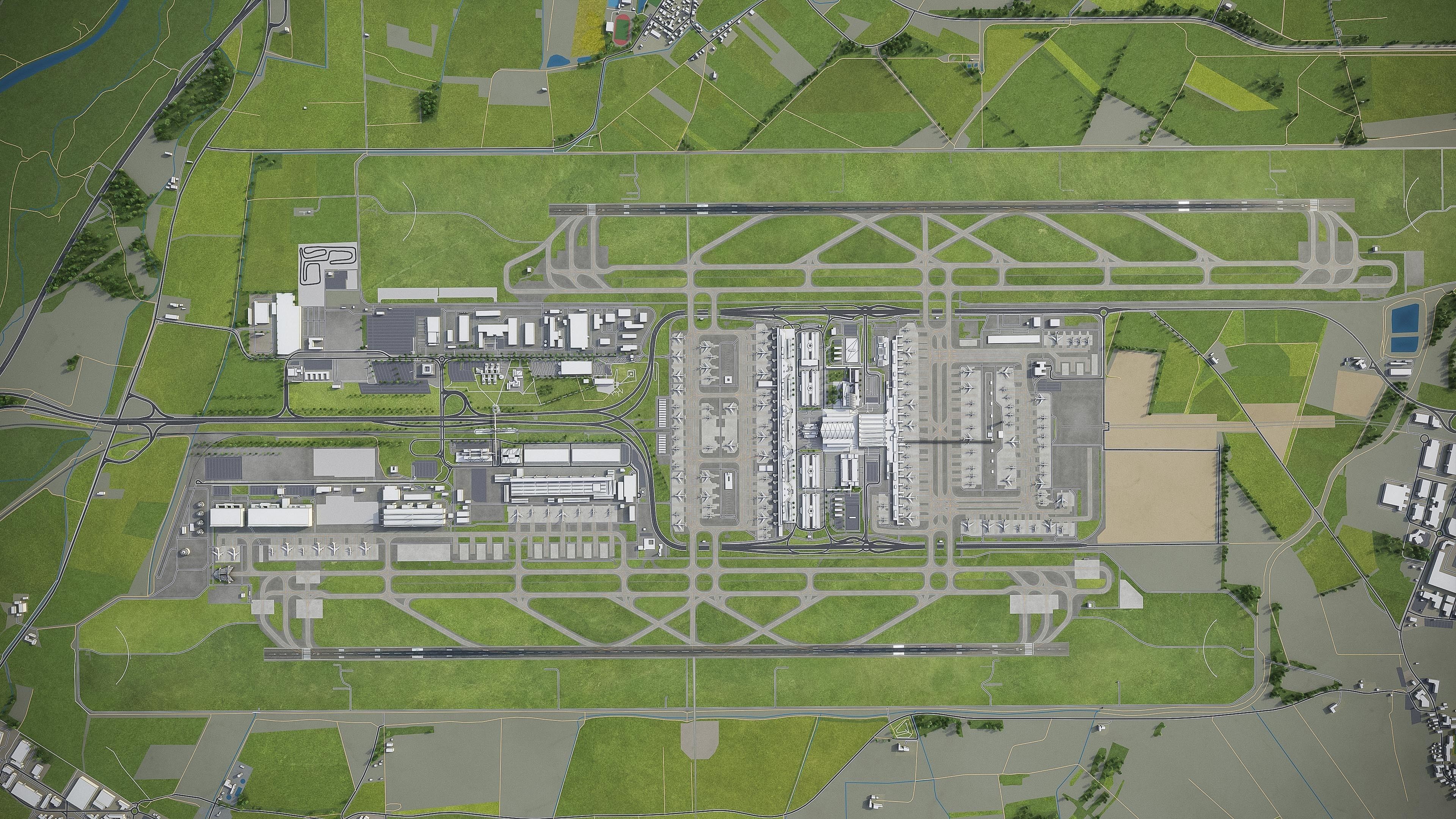Munich Airport Low-poly 3D model_11