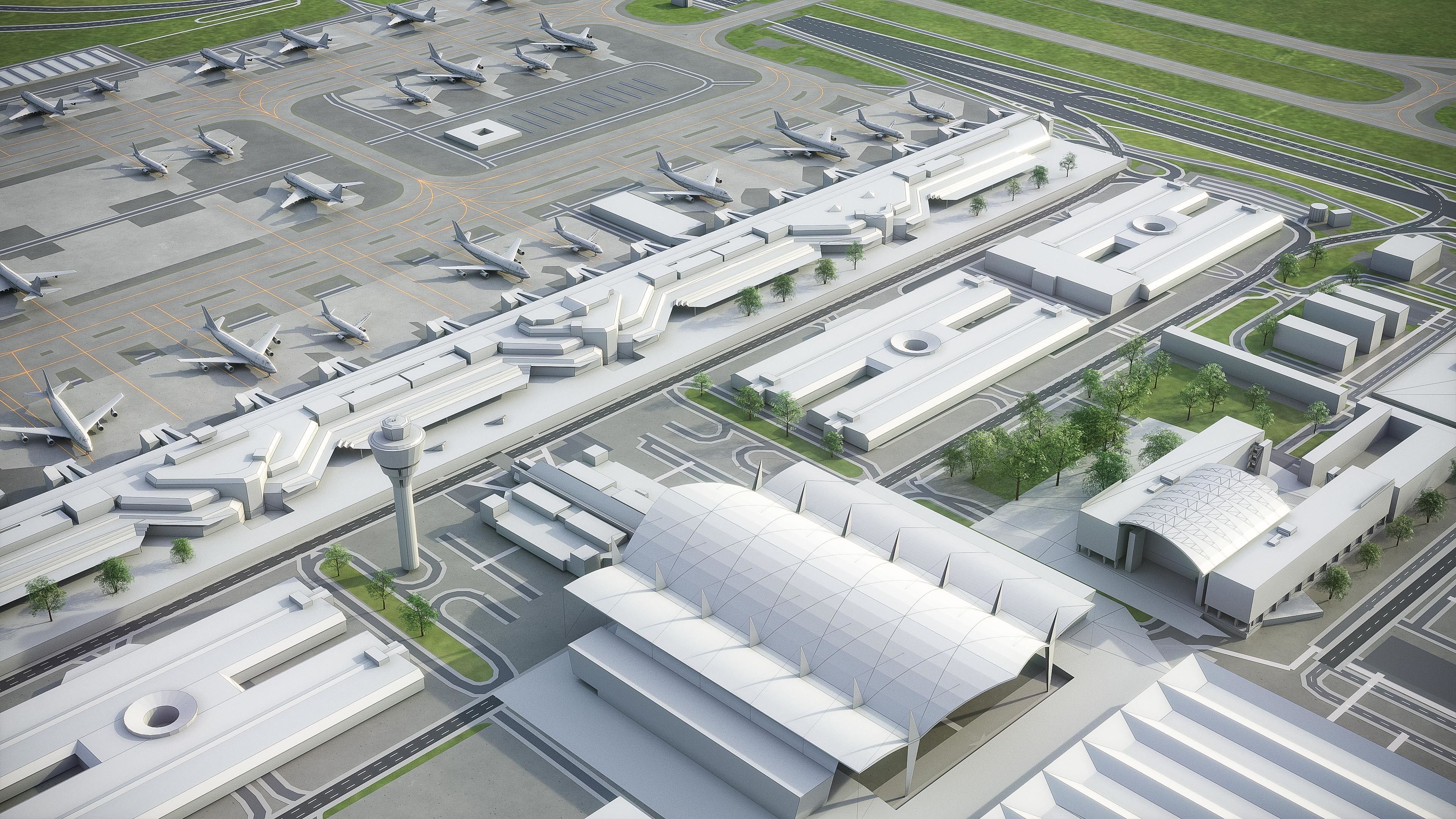 Munich Airport Low-poly 3D model_8