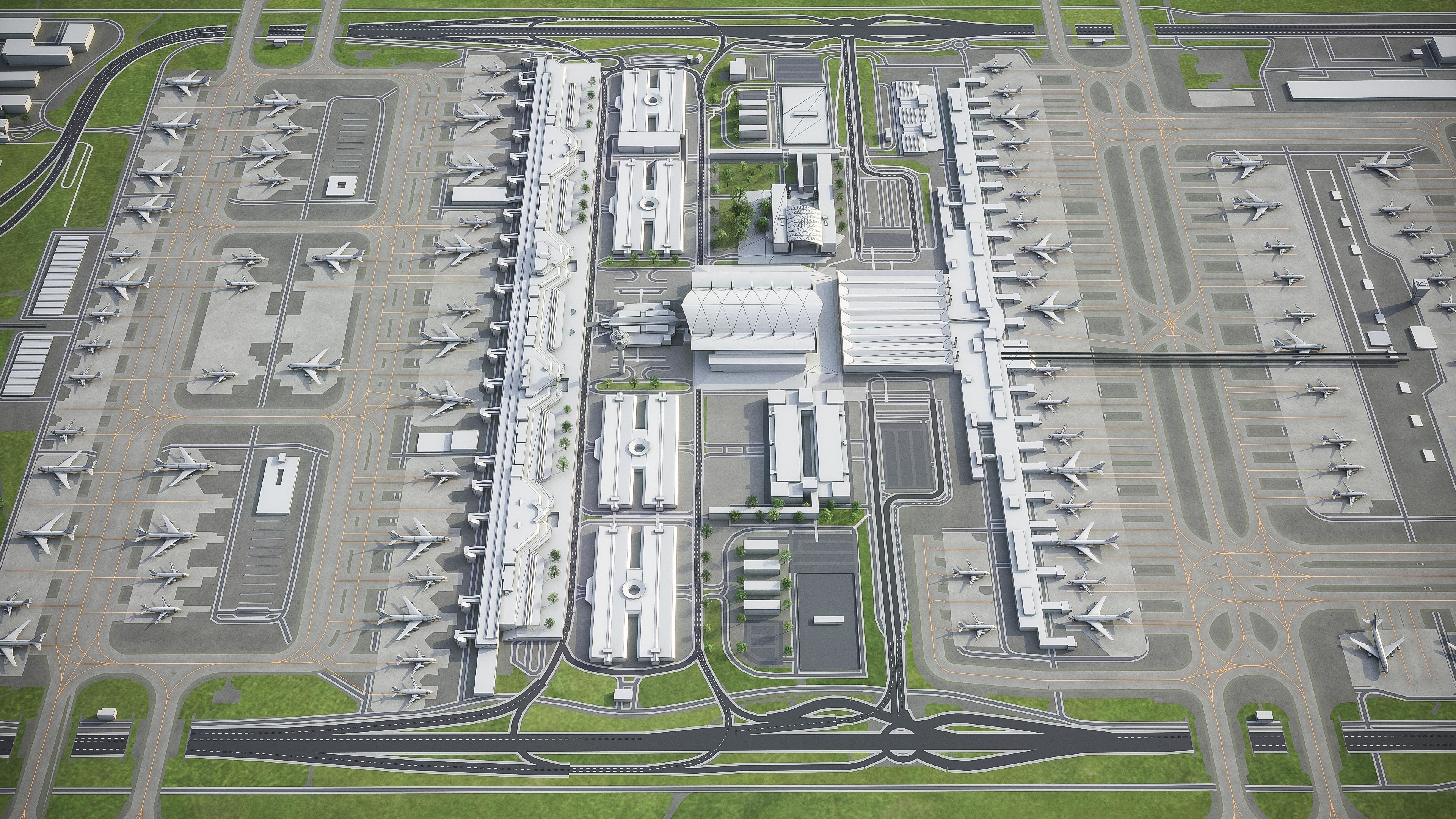 Munich Airport Low-poly 3D model_4