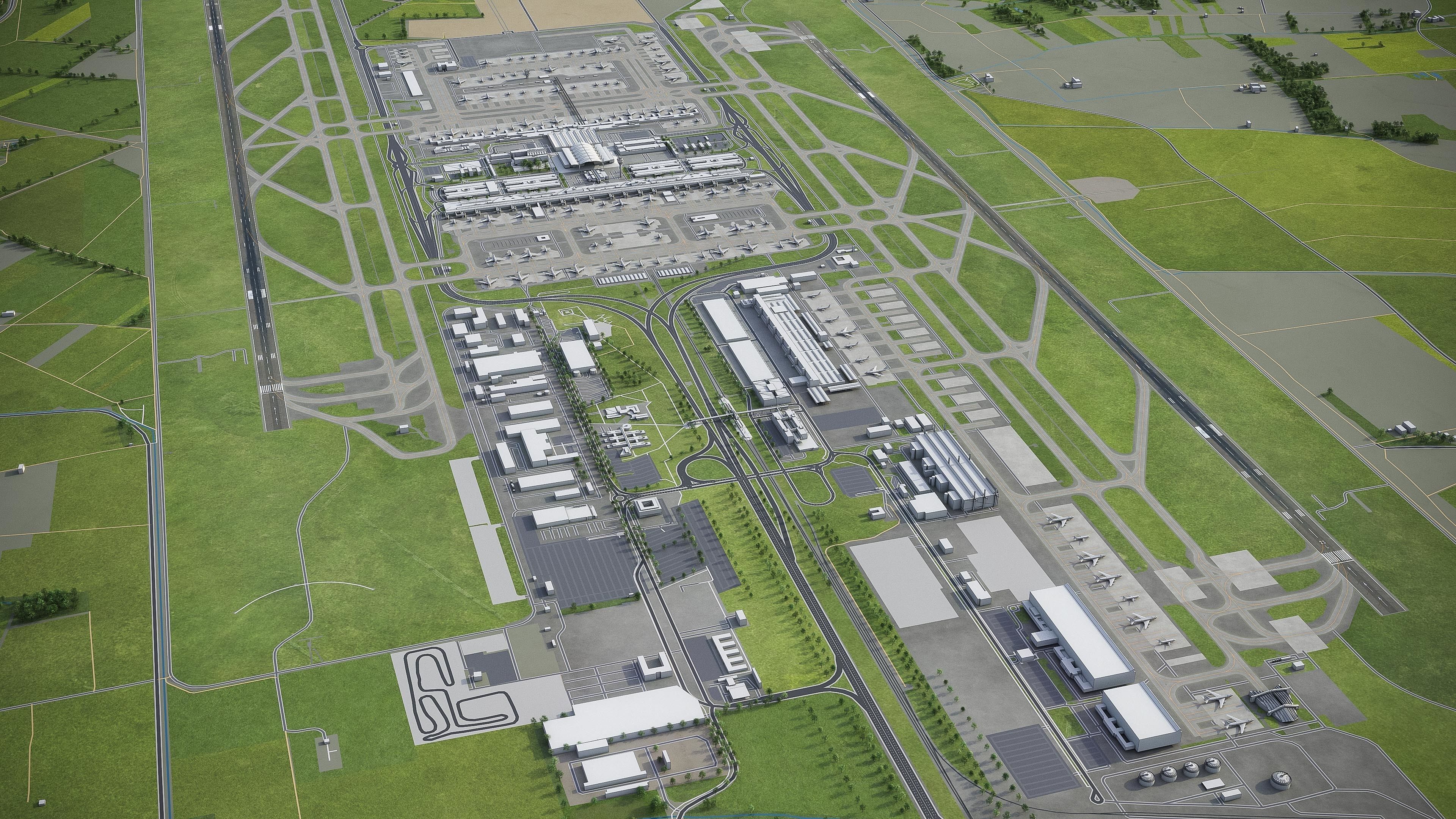 Munich Airport Low-poly 3D model_6