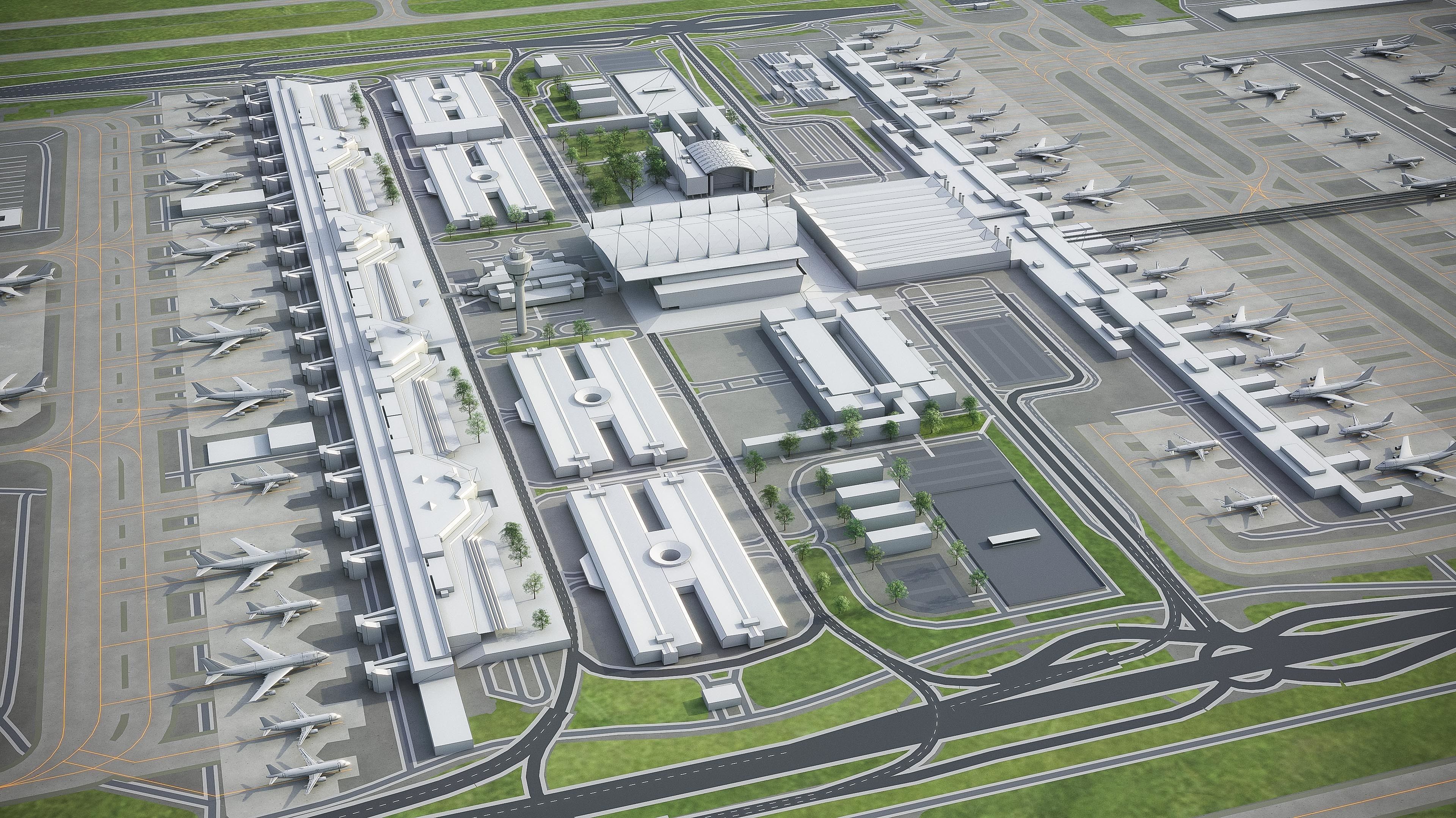 Munich Airport Low-poly 3D model_3