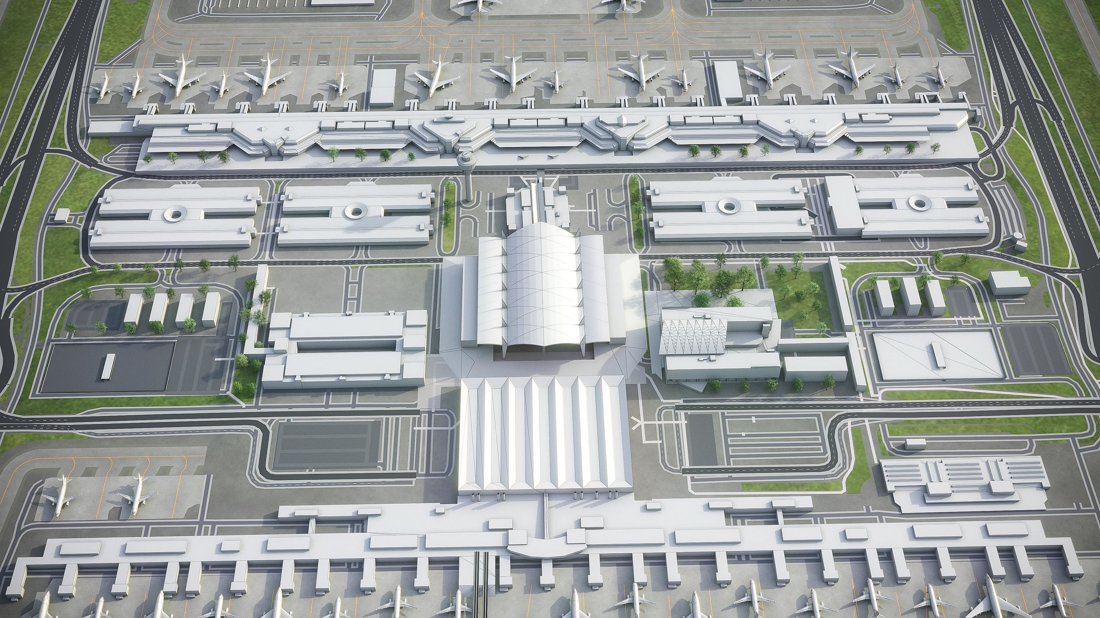 Munich Airport Low-poly 3D model_5