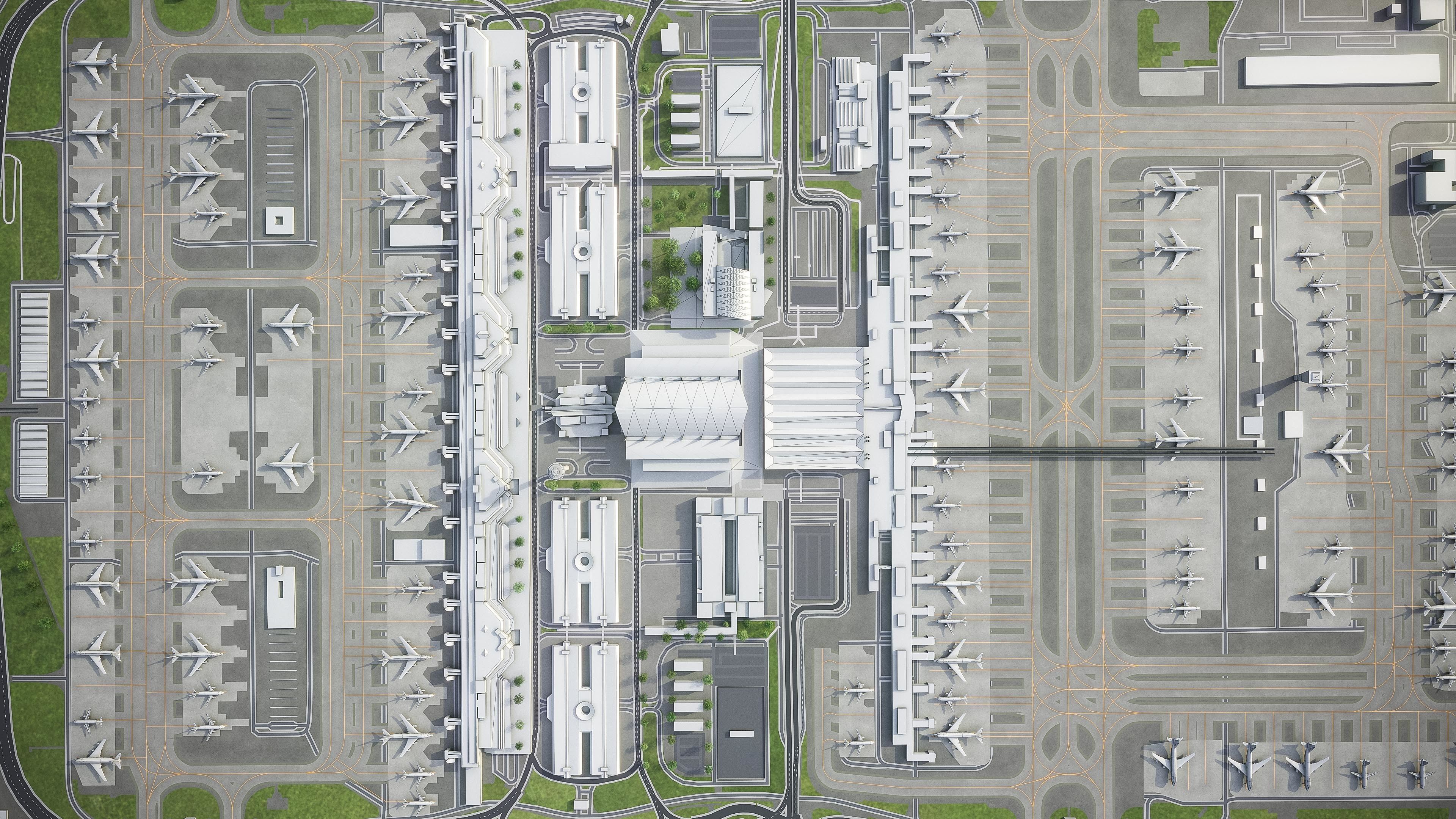 Munich Airport Low-poly 3D model_9