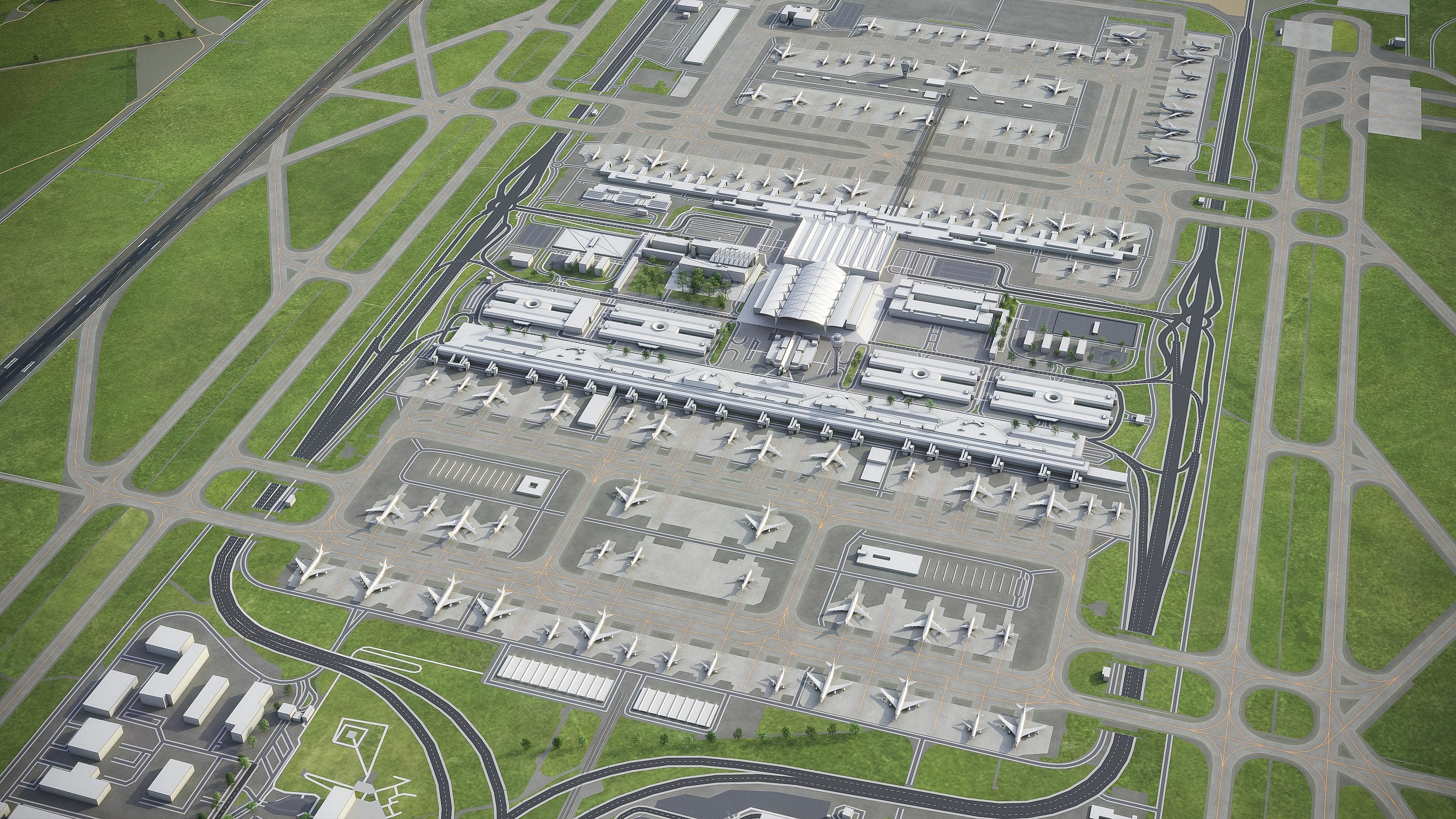 Munich Airport Low-poly 3D model_7