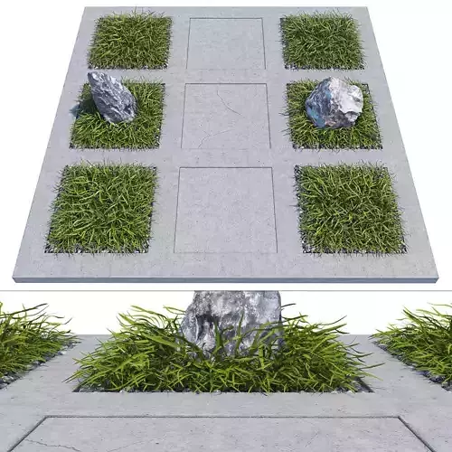 Concrete pathway 3D model