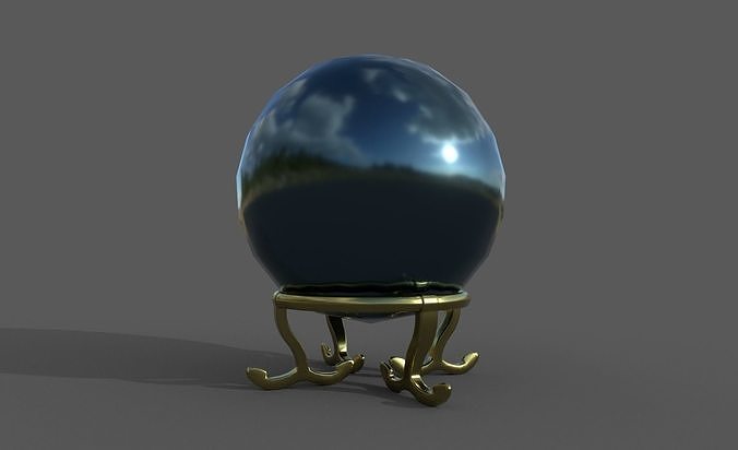 Crystal ball Low-poly 3D model