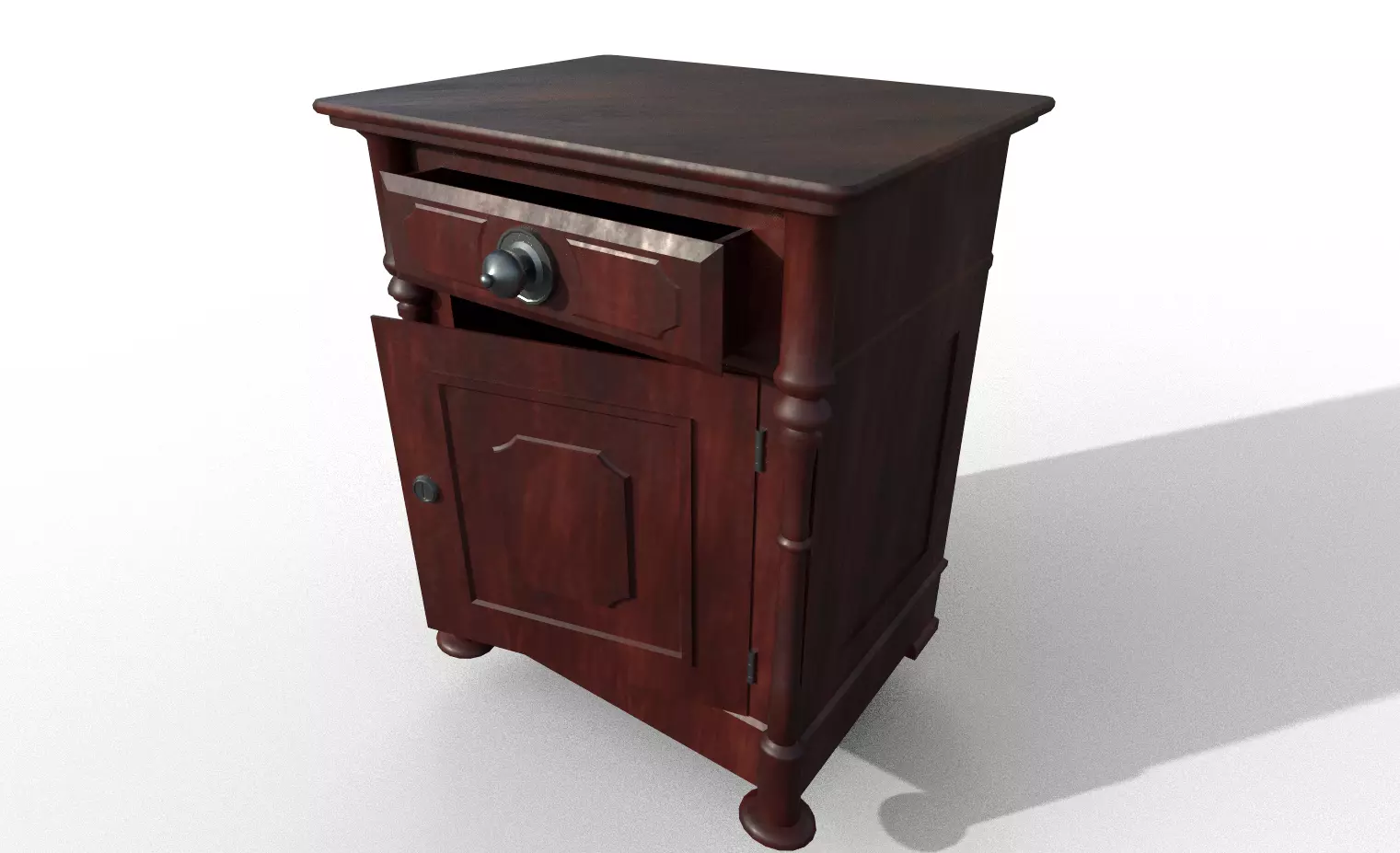 Night Stand Low-poly 3D model_0
