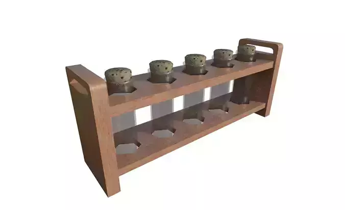 test tubes and rack with corks 