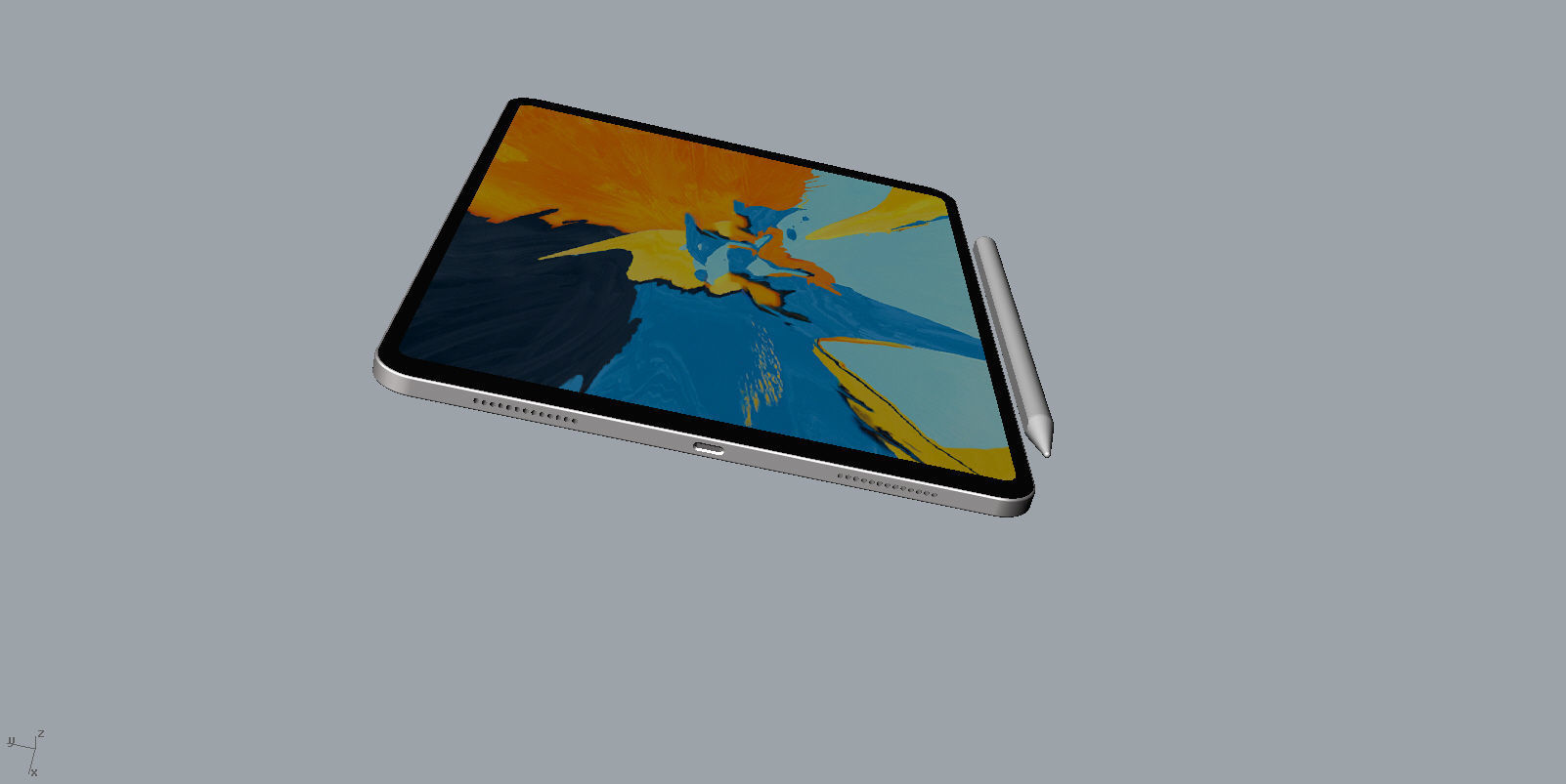 Realistic apple  ipad 11 space gold 3D model 3D print model 3D print model_3