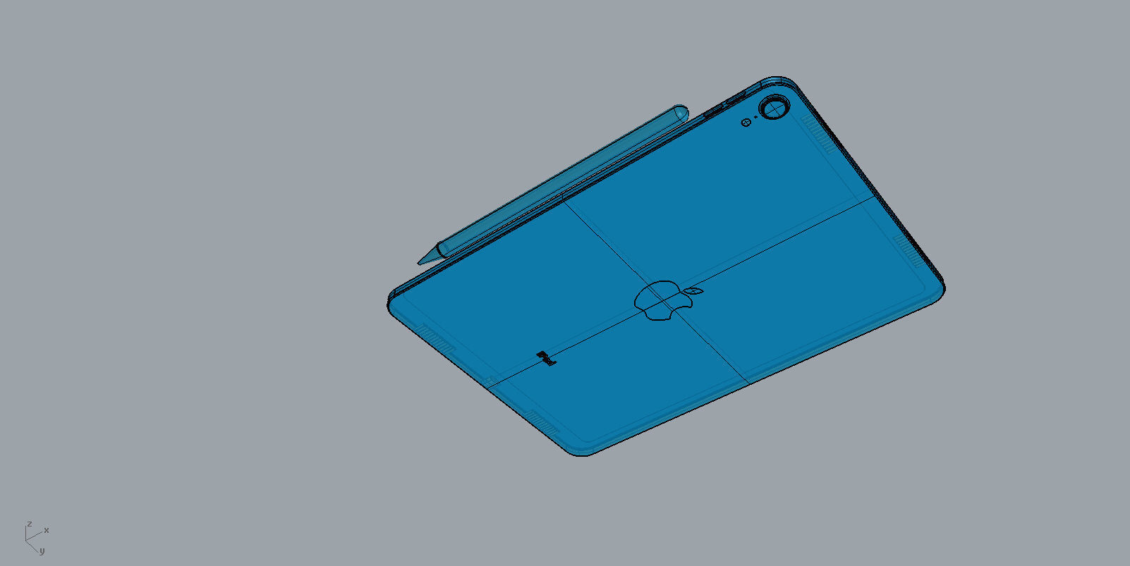 Realistic apple  ipad 11 space gold 3D model 3D print model 3D print model_16