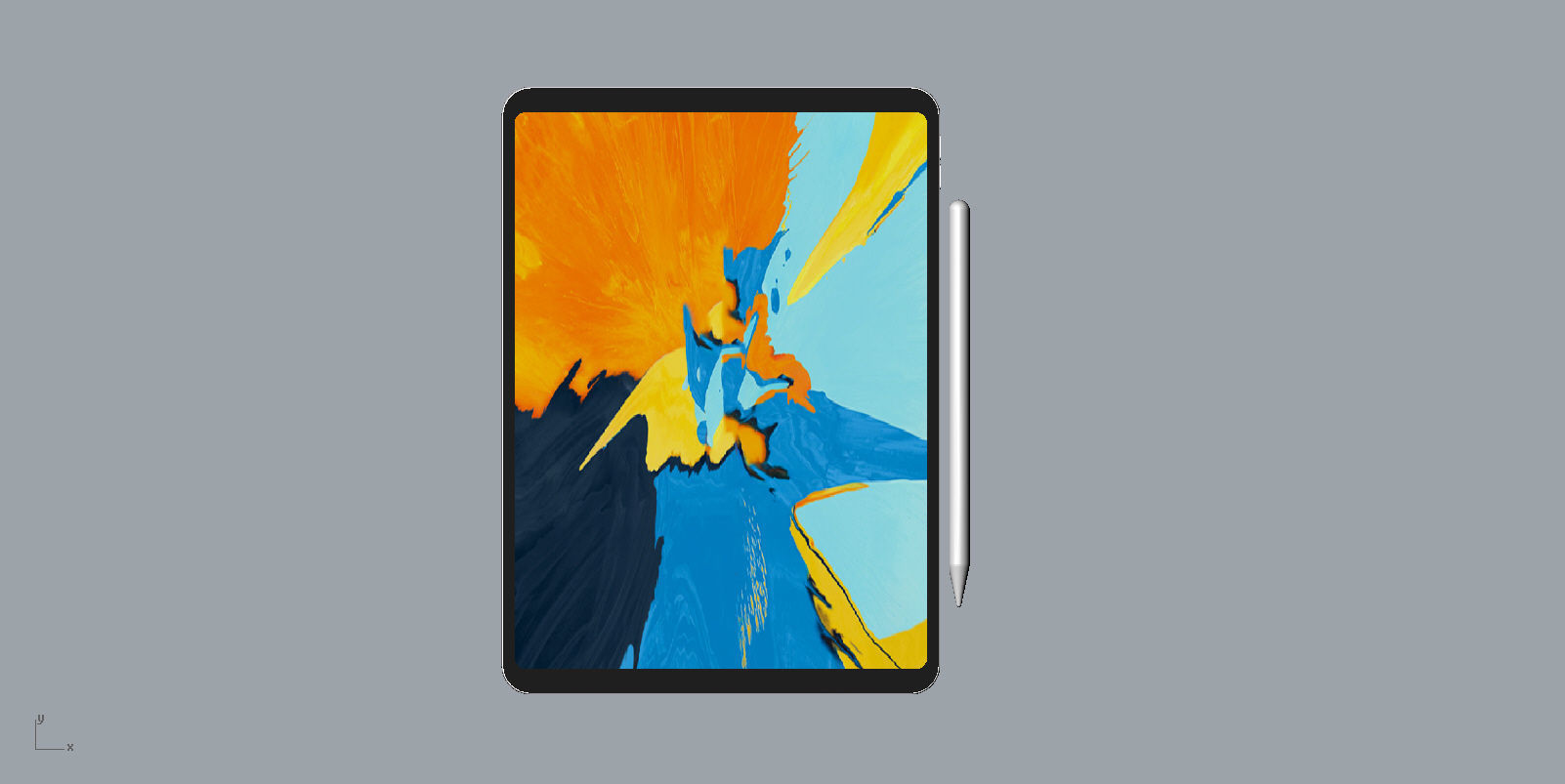 Realistic apple  ipad 11 space gold 3D model 3D print model 3D print model_4