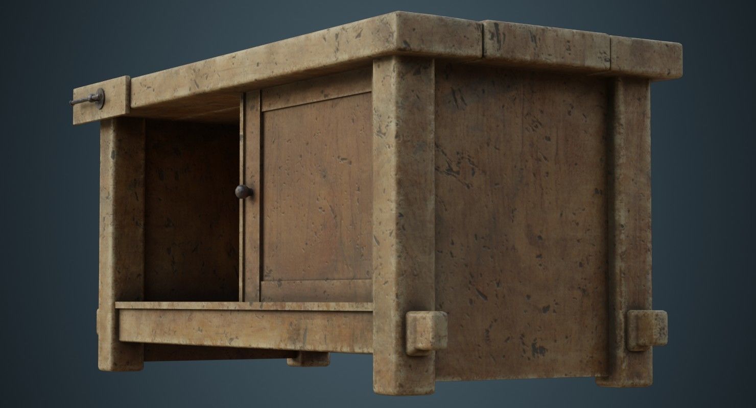 Workbench 2B Low-poly 3D model_3