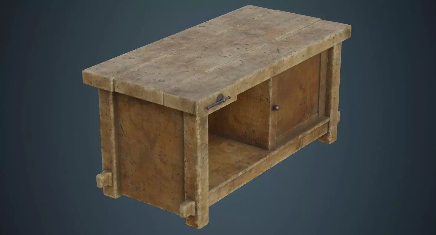 Workbench 2B Low-poly 3D model_0