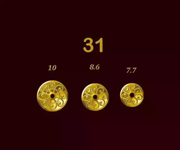 Para ball jewelery gold printable plain studded 31