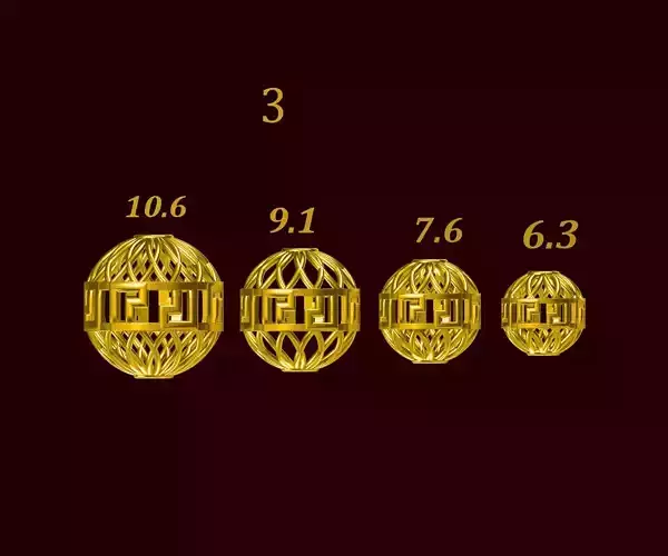 Para ball jewelery gold printable plain studded 3